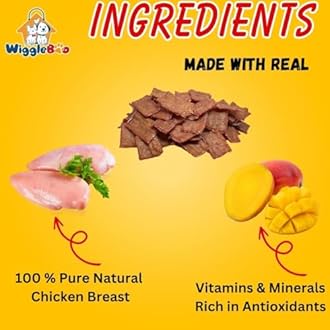 WiggleBoo Chicken & Mango Suger Glider Treat | Protein Rich | Fiber Rich | Crunchy Healthy Snacks | Training Treat | 45gm