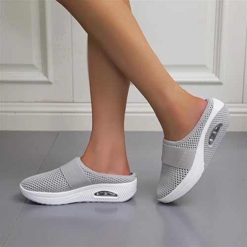Mules for Women Orthopedic Diabetic Air-Cushion Slip-On Backless Walking Sandals Lightweight Breathable Mesh Slippers Beach Vacation Sandals with Arch-Support3