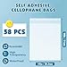 58 Pcs Clear Cellophane Bags, 14x20 Inch Resealable Poly Bag, Self Sealing Shirt Bags, Clear Bag for Clothes, magazine, postcard