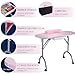Joligrace Professional Foldable & Portable Manicure Table Nail Technician Desk Workstation 4 Lockable Wheels with Drawer Client Wrist Pad Free Carrying Bag Travel Nail Tech Spa Beauty Table Pink