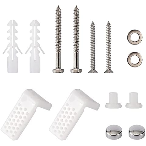 14 Pcs/Set Toilet Fixing Kit Toilet Pan/Bidet Side Fixing Bathroom Fitting Kit L Shape Toilet Bidet Fixing Bolts Bathroom Repair Fixings Bracket and Screws for Floor Bathroom Toilet Cover