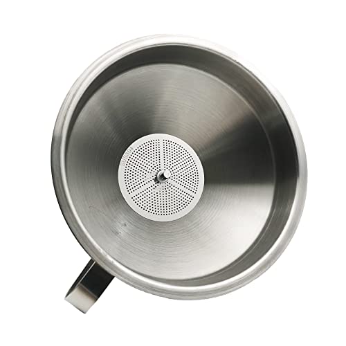 Embudo de cocina de acero inoxidable 304 con filtro extraíble 15 cm embudos grandes para transferencia de polvo líquido filtrado botellas de llenado atasco Cover