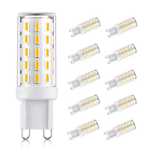 Ascher 10 pack G9 LED Bulbs , No Flicker, No Strobe, 3W, Equivalent to 40W Halogen Bulbs, 400LM, Warm White, AC 110-240V, Energy Saving Light Bulbs