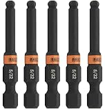 5pc 5/32 Ball End Hex Bit Set 2 Inch S2 Steel Impact Driver Allen Bits