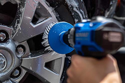 RotoScrub Wheel & Tire Drill-Powered Cleaning Brushes - 2-Brush Drill Accessory Combo Kit