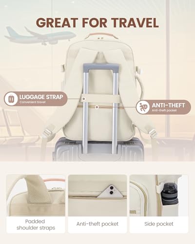 Image of LOVEVOOK 40L Travel Backpack Flight Approved Carry on Backpack,3 Packing Cubes,Waterproof Personal Item Travel Bag,TSA Carry on Luggage Suitcase Travel Essentials,Gifts for Women & Men,fits 17 inch Laptop