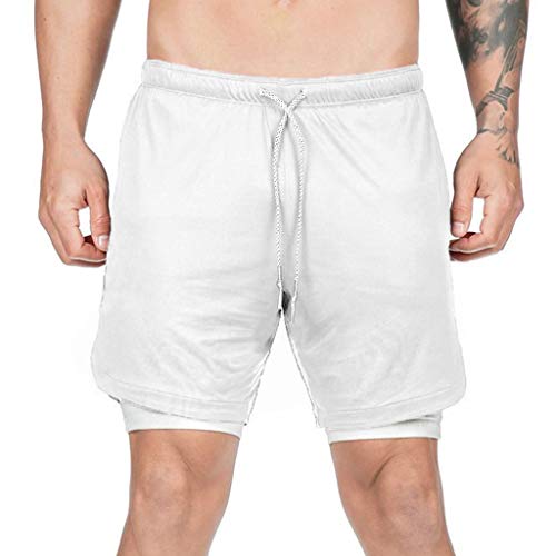 gazechimp 2 Em 1 Homens Correndo Shorts Construído Em Camada Base - XL preto