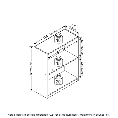 2-Tier Open Shelf Bookcase in Metropolitan Pine by Furinno - Image 3