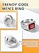Bestyle Red Garnet Ring for Men Stainless Steel Red Gemstone Ring Fashion Trendy Statement Ring Mens Signet Ring Pinky Ring Gift for Father Husband Size 12
