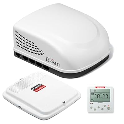 FOGATTI RV Air Conditioner RV Rooftop Non-Ducted 13.5K BTU AC Unit - 115V(AC) including Air Distribution Box and White InstaCool Series
