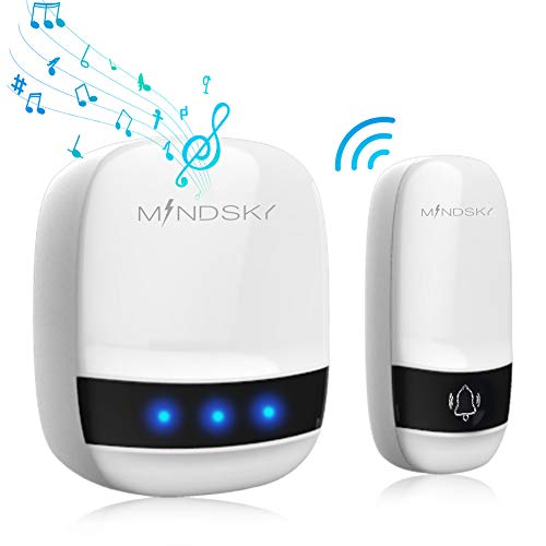 Wireless Doorbell With 1 Plug-in Receiver, Waterproof Touch Button at 1000 Ft Range,36