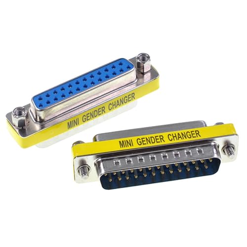 Oiyagai 2 Stück DB25 25-Pin D-Sub Stecker-auf-Buchse Kupplungsadapter, Serieller Extender für Computer, Drucker, CNC und industrielle Steuerungen