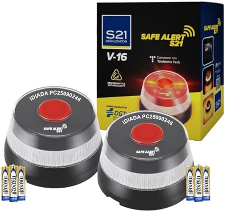 Pack of 2 Emergency Car Lights DGT Approved and Geolocated with S...