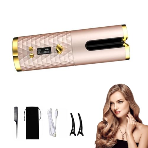 EZUOGO Rizador de Cabello, Rizadora para Cabello, Con Pantalla LCD de 6 Temperaturas y Temporizadores. Ondulador de Cabello, Rizadora Automatica de cabello,...