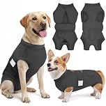 Eyein Dog Surgery Recovery Suit, Breathable Adjustable Female Male Dog Surgical Suit, Anti Licking Cone Alternative Pet Body Suit After Surgery Spay Neuter（Grey,M)