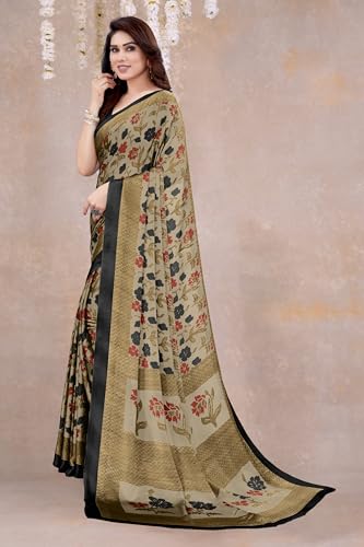 Image of MIRCHI FASHION Saree for Woman Chiffon Floral Printed | Lightweight Daily Wear Women's Sari with Unstitched Blouse Piece (Available in 20 Colors)