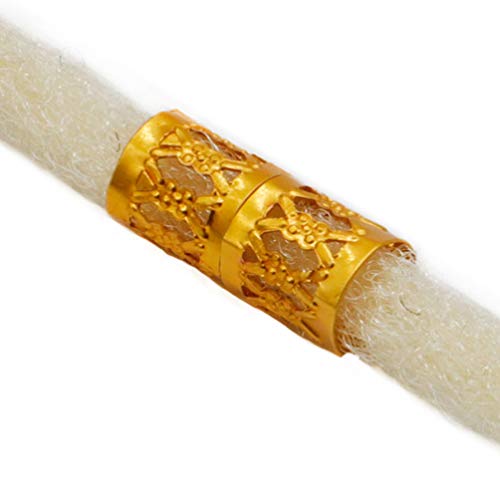 Pixnor 120 peças de anéis de joia de cabelo, joias Dreadlock de alumínio, pingentes de metal, punhos