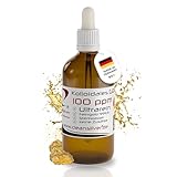 CleanSilver Kolloidales Gold 100 ppm, 100ml mit Pipettenaufsatz, Goldwasser für ganzheitliches Wohlbefinden - Ultrarein 99,99% (pharm. Sterilwasser) - Made in Germany
