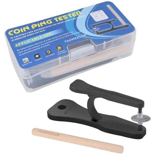 Coin Ping Tester Kit, The Pocket Coin Ping pinger Tester Kit, Gold & Silver Coin Ping Testing- Coin Validation via Ping Resonance Testing & Size Comparison, Portable & Technical Specifications Style.