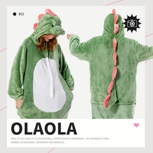 OLAOLA Adult Onesie, Dinosaur Halloween Costume, Animal One-Piece Pajamas - image 3