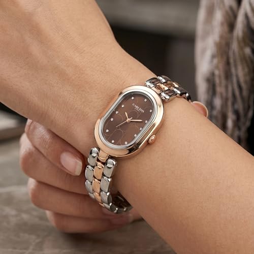 Image of Carlton London Women Cecil Analog Watch, Oval Dial, Stainless Steel Strap, Quartz Movement, 30M Water Resistant, Casual Wear