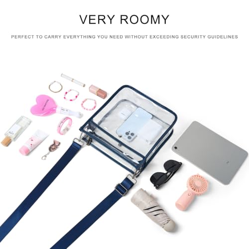 Image of Bluome Clear Bag for Stadium Events 12x12x6, Clear Purses Stadium Bag Crossbody Purses for Concerts Football Games Travel