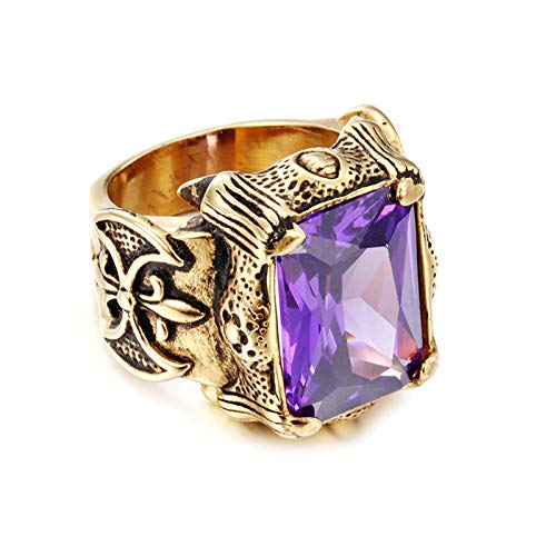 Bague gothique homme acier brossé noir anneau taille 61.5