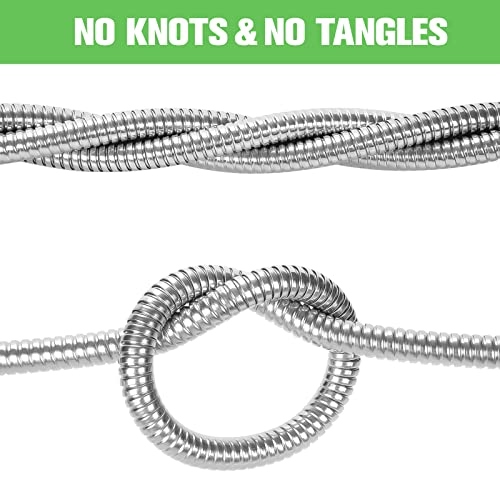 Tvkb Metal Garden Hose 304 Stainless Steel Water Hose Super Tough Flexible Water Pipe With 3/4 Inch Brass Fittings And Sprayer Nozzle, Kink & Tangle Free, Rust Proof (100Ft) #TOP5