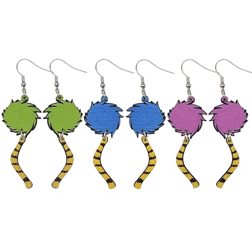 Colorful Tree Earrings Costume Accessories for Women Halloween Birthday Party Supplies Reading Day Decorations