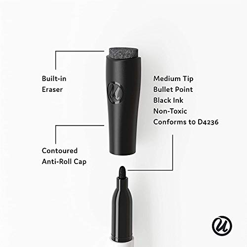 U Brands Square Magnetic Dry Erase Board, 14 X 14 Inches, Frameless, Marble Print, Magnet And Marker Included (257U00-04) #TOP5