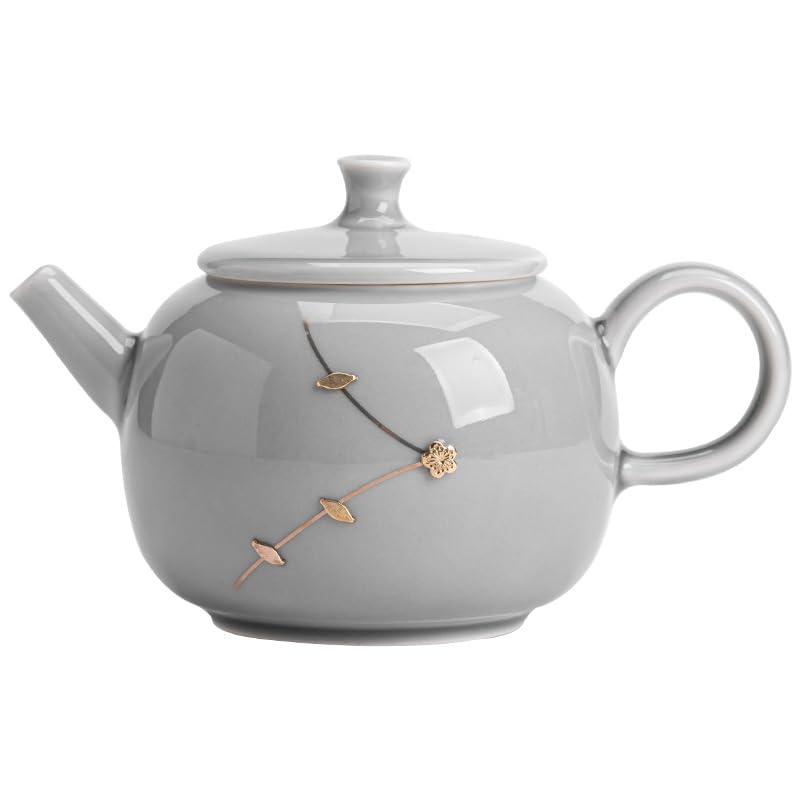 Czajnik podróżny, specjalny zaparzacz do herbaty, chiński ceramiczny czajniczek do herbaty z szarą glazurą, zestaw do herbaty, prosty dzbanek do kawy, zielony czajniczek do herbaty