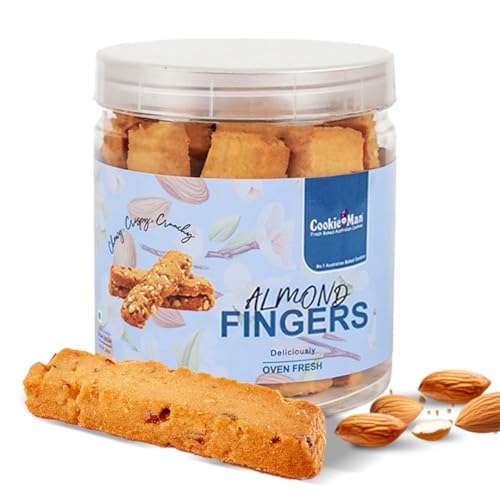 Image of CookieMan Almond Fingers - 250g | Crunchy & Buttery Almond Biscuit Sticks, Baked to Perfection | Delicious Tea-Time Snack, Ideal for Gifting & Anytime Indulgence