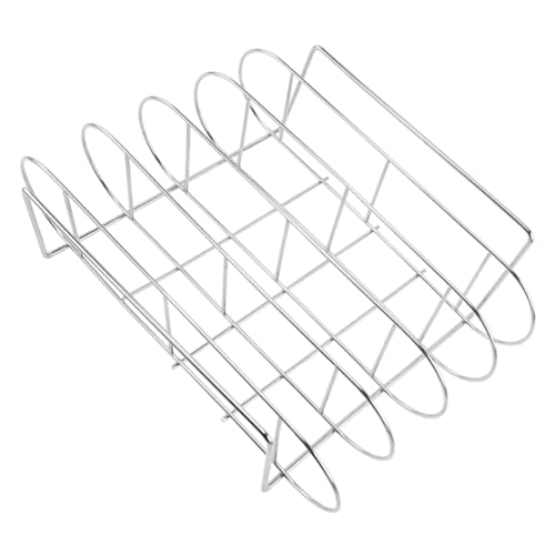 DIYEAH Supporto per Costine Barbecue in Acciaio Resistente Portatile e Stabile per Grigliate Outdoor Campeggio e Forno Accessorio Bbq Antiaderente e Facile da Pulire
