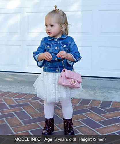 Image of CMK Trendy Kids Glitter Toddler Purse for Girls Sparkly Quilted Little Girl Purses (Lambskin pink), mini