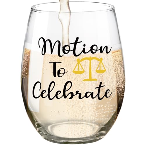 Fatbaby Lawyer Gifts For Women, Motion to Celebrate Wine Glass, Funny Wine Glass For Law School Students Attorney Judge Christmas Mother’s Day Birthday Gifts 15 OZ Stemless