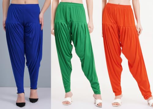 Image of Buy That Trendz Patiyala Pants for Women 3 Combo Patiyala Salwar Harem Viscose Bottoms Pants for Womens