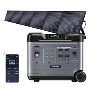 OUKITEL P5000 PRO 5120Wh Tragbare Powerstation mit 500W Solarpanel, Ausgangsleistung 4000 W, LiFePO4 Batterie, APP, UPS, Camping, Reisen, Wohnung