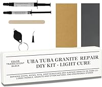 UBA Tuba Fliesenreparaturset Granit & dunkle Naturstein Reparatur-Set I Fliesen ausbessern & Arbeitsplatten mit Leichtigkeit in Minuten wiederherstellen | Für Quarz, Korian, Acryl, Fiberglas