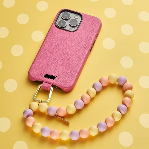 Housse iPhone 13 Mini rose en simili cuir avec intérieur microfibres