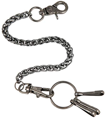 Wallet Chains for Men Biker Trucker Motorcycle Pants Jean Key Chain Stainless Steel Secured&Heavy Duty (Black)