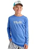 HUK Kids Pursuit Solid Long Sleeve, Fishing Shirt for Kids, Regatta, X-Large