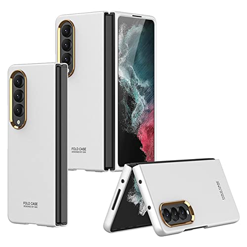Coque Samsung Galaxy Z Fold 4 rigide blanche effet miroir pailleté