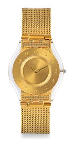 Swatch Skin Quartz Movement Gold Dial Ladies Watch SFK355M