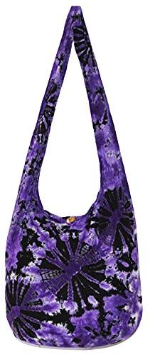 Image of TIE DYE Bohemian Hipster Hobo Boho Hippie Crossbody Bag Purse Black Tone 39 inch