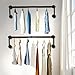 Paipchf Industrial Pipe Clothing Rack,Heavy Duty Wall Mounted Black Iron Garment Bar,Detachable Garment Rack,Multi-purpose Hanging Rod for Closet Storage,36.2