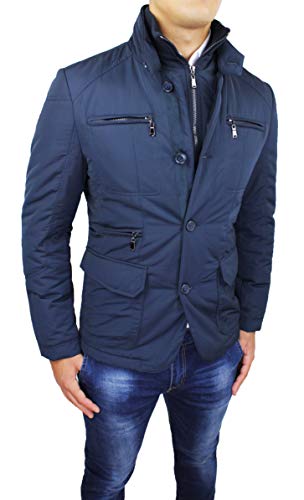 Doudoune homme Sartorial bleu anti-froid coupe Slim Fit chic taille XL