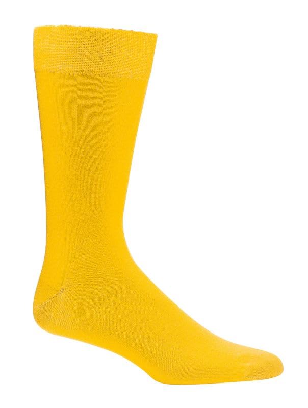 Wonky Line Cotton Socks Plain Colourful Dress Socks for Men and Women Semaless Soft Breathable Comfortable Red Pink Blue Yellow Colours (UK Numeric 8 12 Regular Regular Yellow)