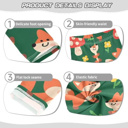 Cute Cartoon Fox Girls Leggings Stretchy Dance Pants for Kids3