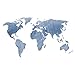 decalmile Mapa del Mundo Pegatinas de Pared Vinilos Decorativas Dormitorio Salón Oficina (Azul, 131 x 75 cm)