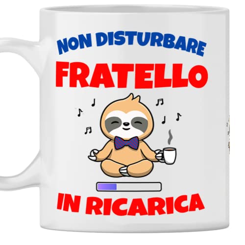 Tazza Fratello - Idea Regalo compleanno fratello, Festa anniversario...